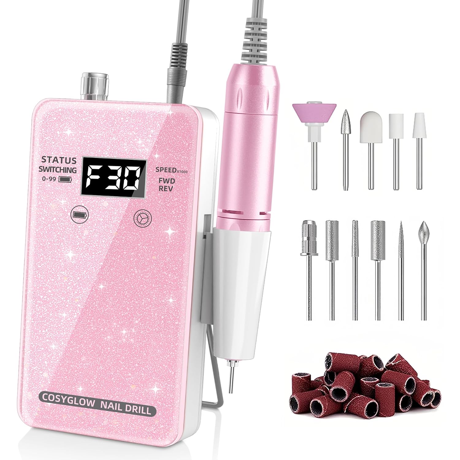 Cordless E-File Nail Drill for Acrylics and Gels