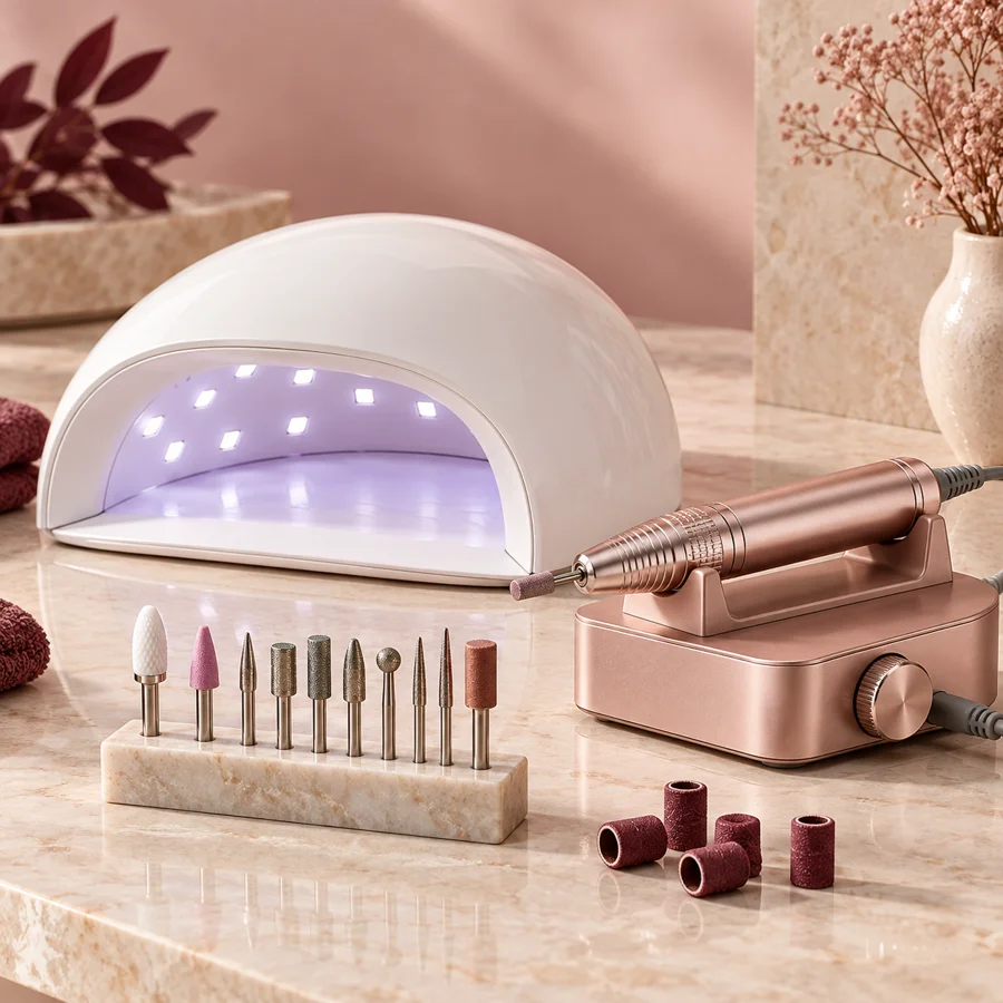 UV LED nail lamp and electric nail drill
