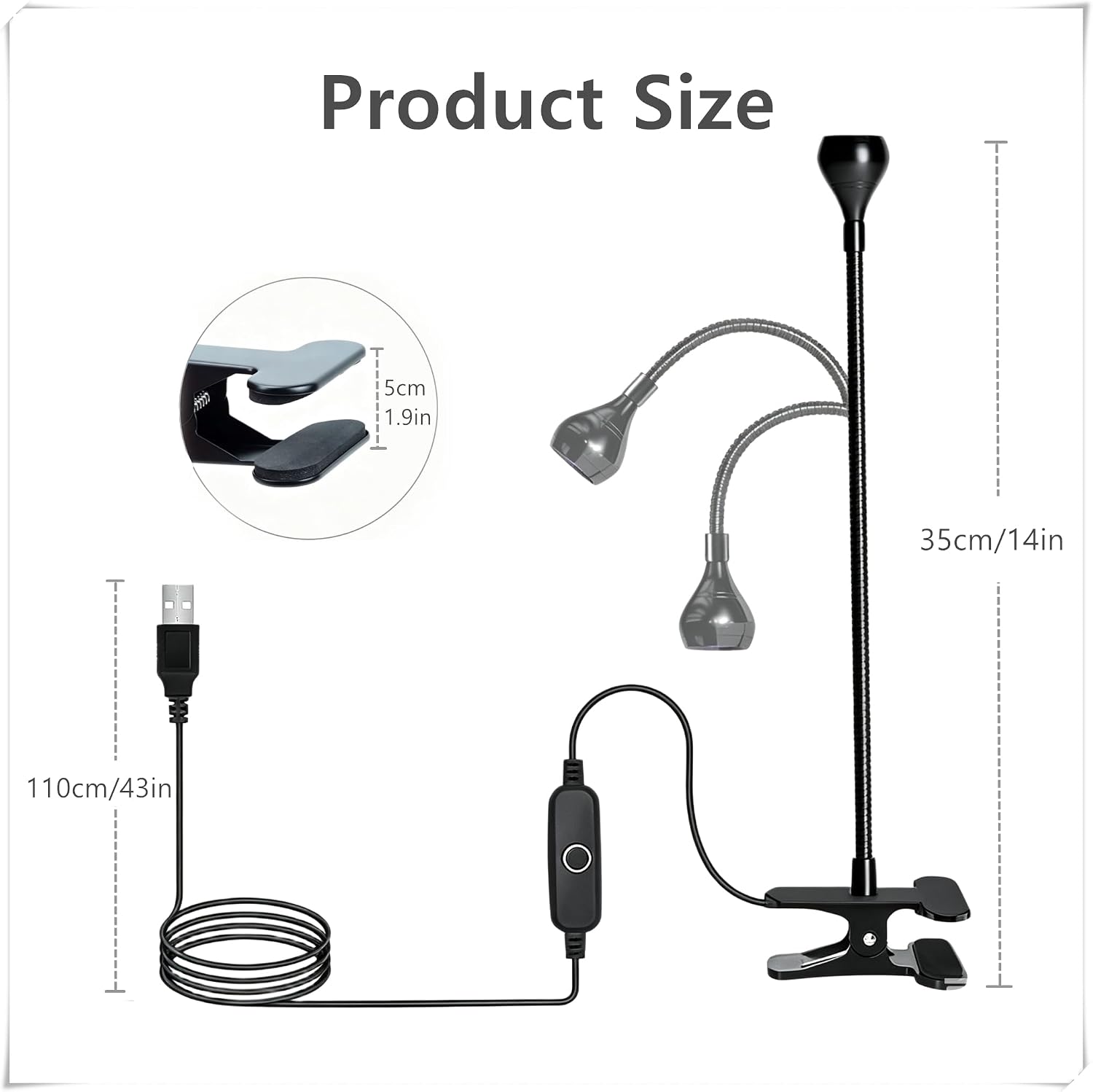 BIGBEAR USB clip-on UV nail lamp with gooseneck and clamp - 3