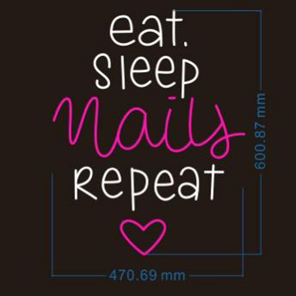 Pink blue LED nails sign - 2