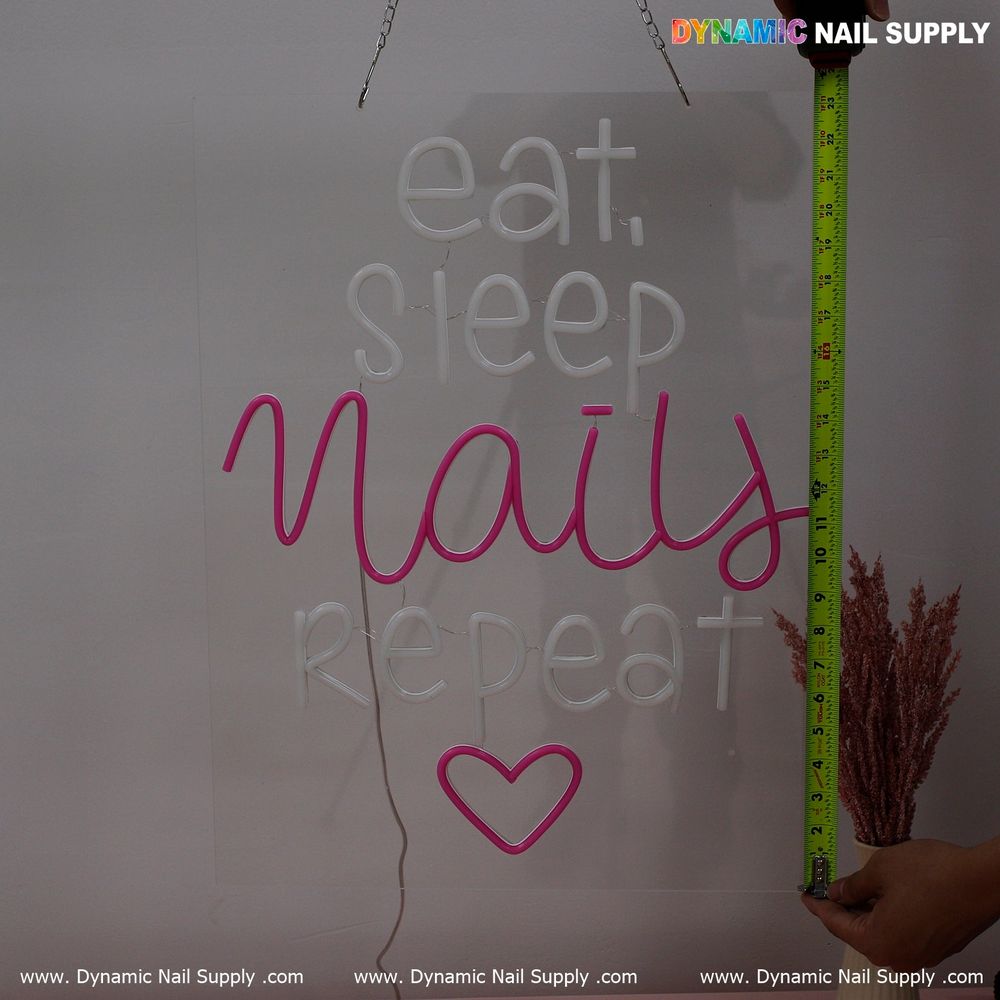 Pink blue LED nails sign - 3