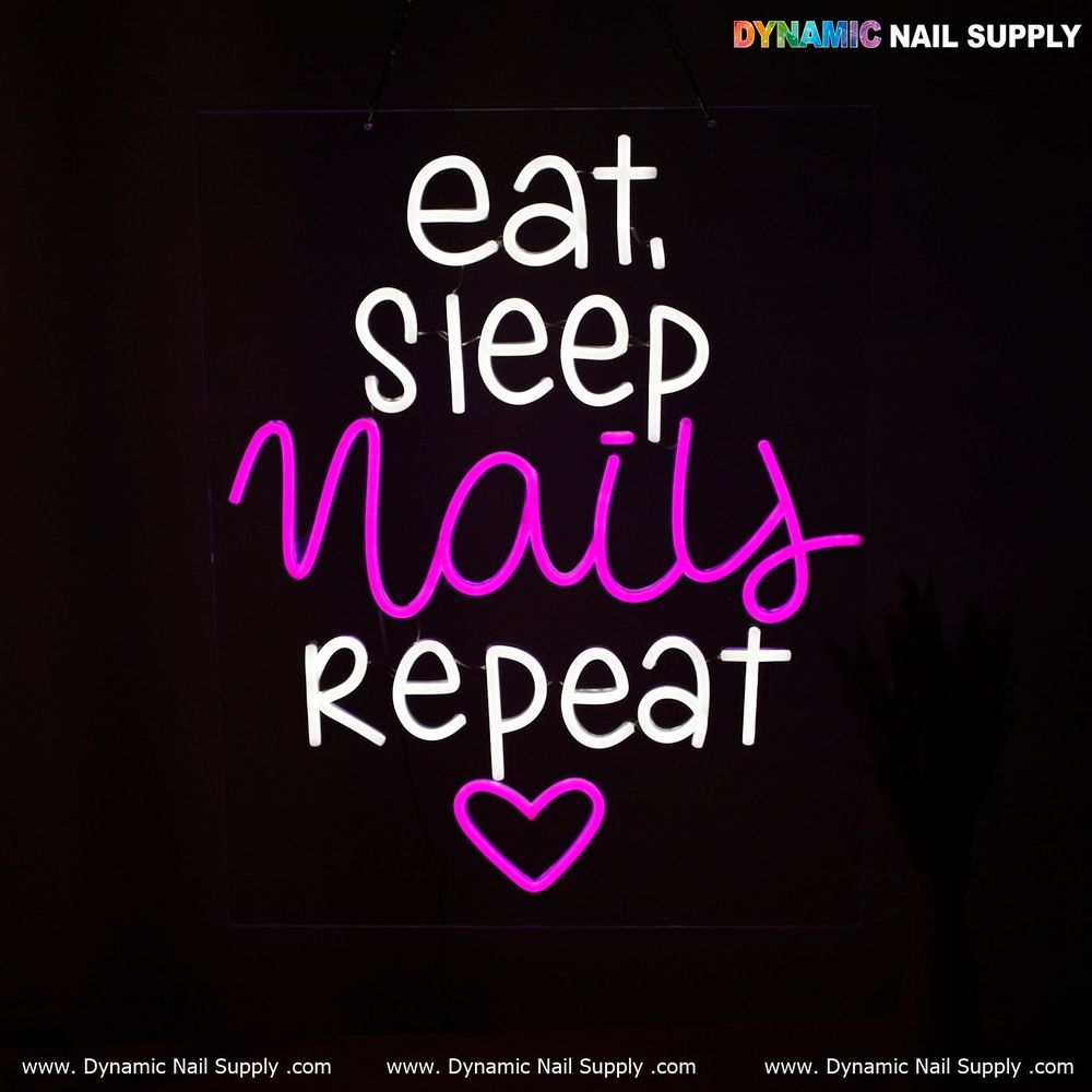 Pink blue LED nails sign - 4