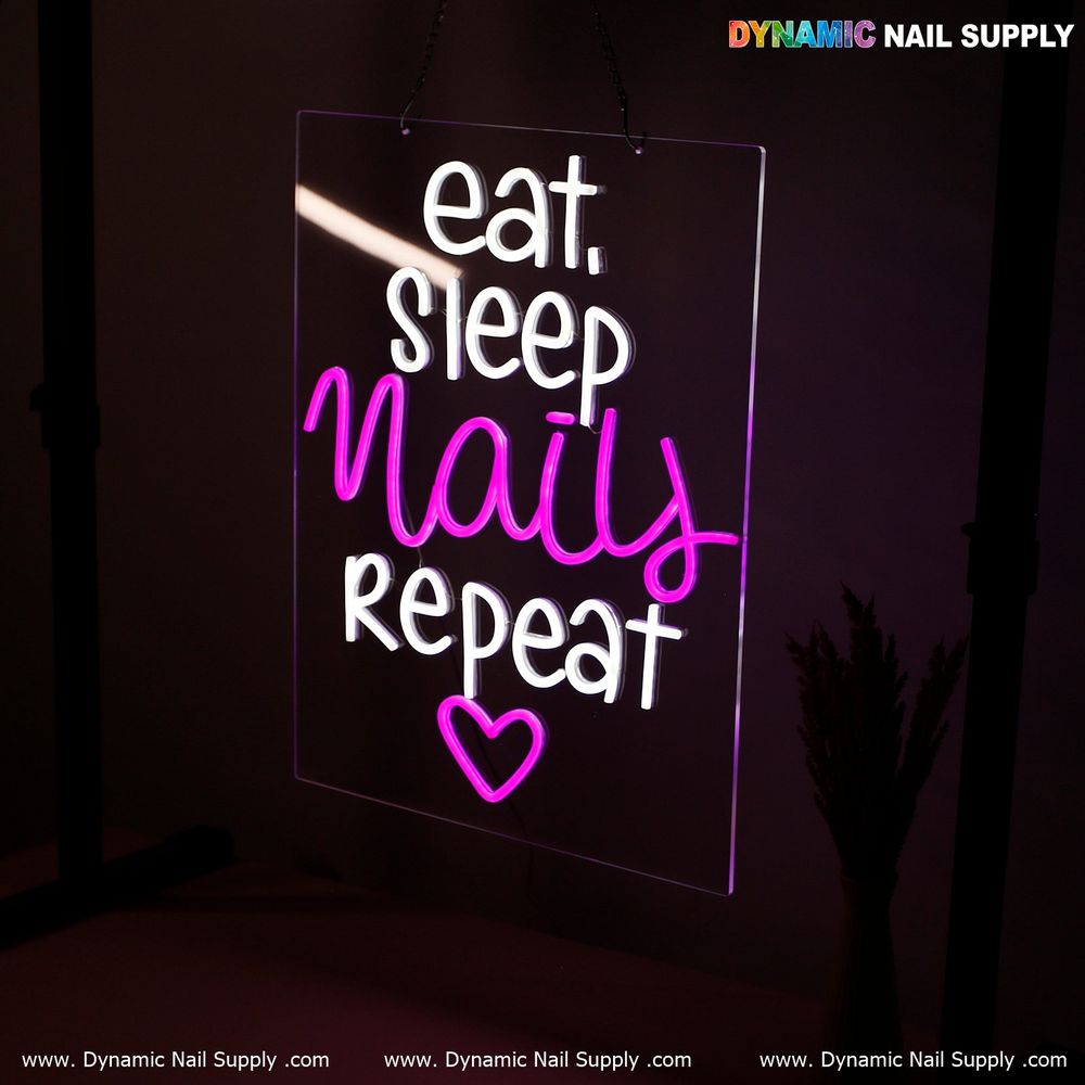 Pink blue LED nails sign - 5