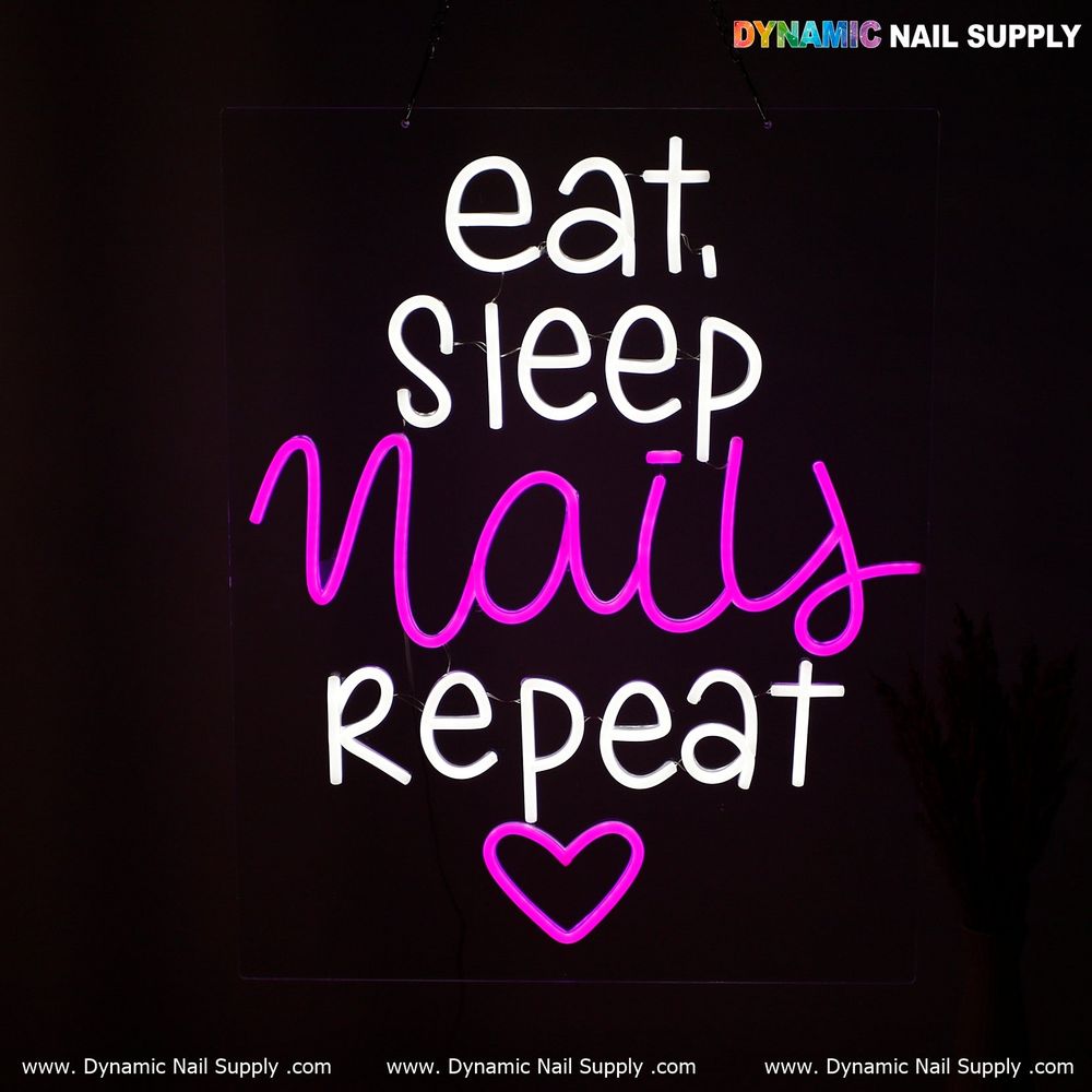 Pink blue LED nails sign - 6