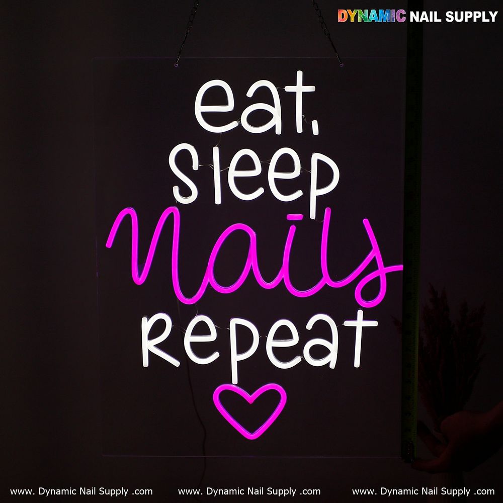 Pink blue LED nails sign - 7