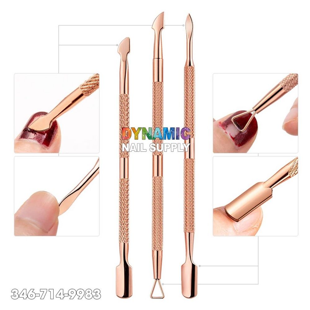 Rose gold dual-ended cuticle pusher